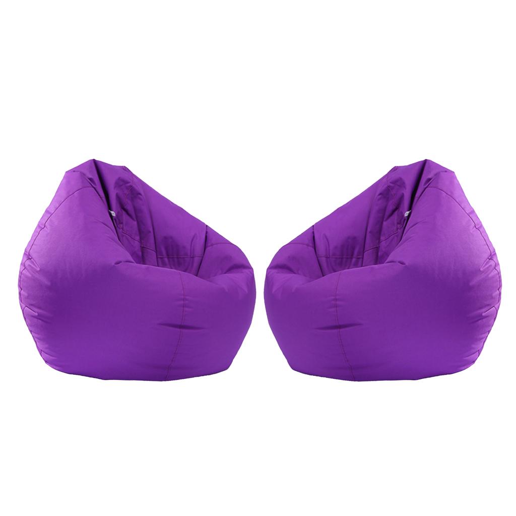 2 Pieces Waterproof Stuffed Animal Storage Bean Bag Cover Purple