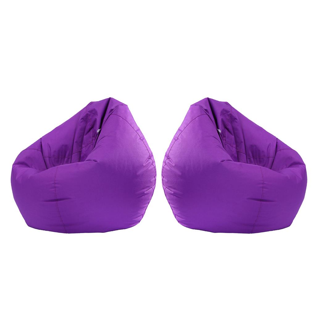 2 Pieces Waterproof Stuffed Animal Storage Bean Bag Cover Purple