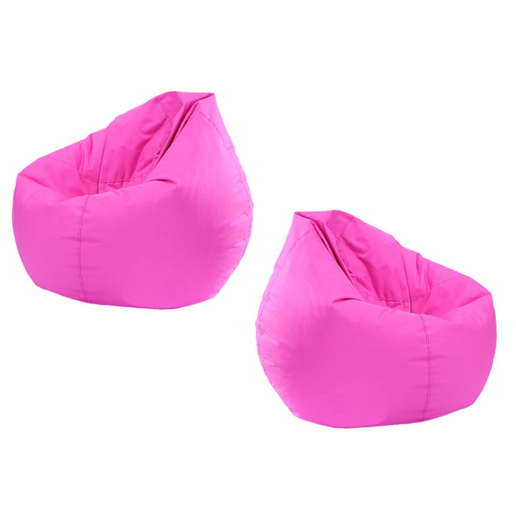 2 Pieces Waterproof Stuffed Animal Storage Bean Bag Cover Hot Pink