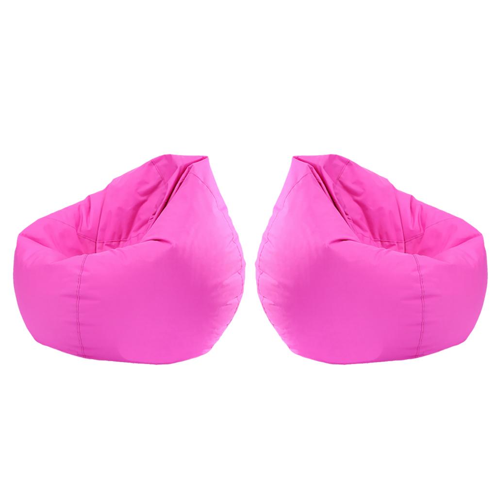 2 Pieces Waterproof Stuffed Animal Storage Bean Bag Cover Hot Pink