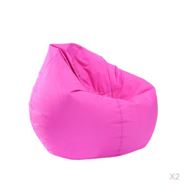 2 Pieces Waterproof Stuffed Animal Storage Bean Bag Cover Hot Pink