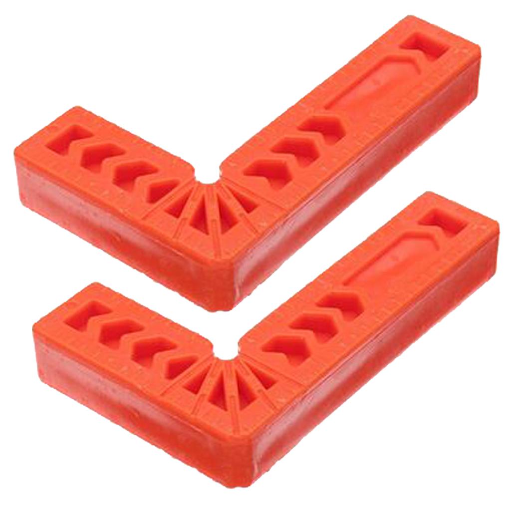 2x 90 Deg L Shape Square Right Angle Clamps Corner Clamping Ruler Plastic