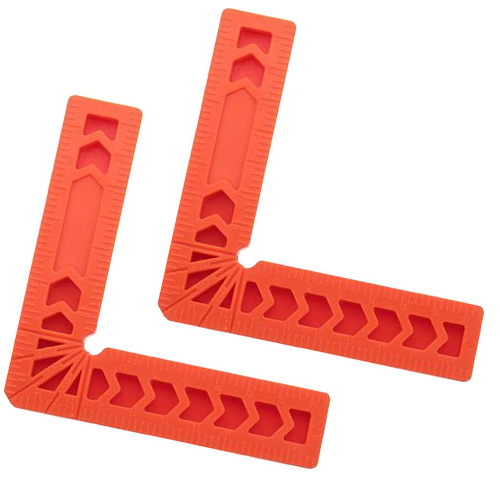 2x 90 Deg L Shape Square Right Angle Clamps Corner Clamping Ruler Plastic