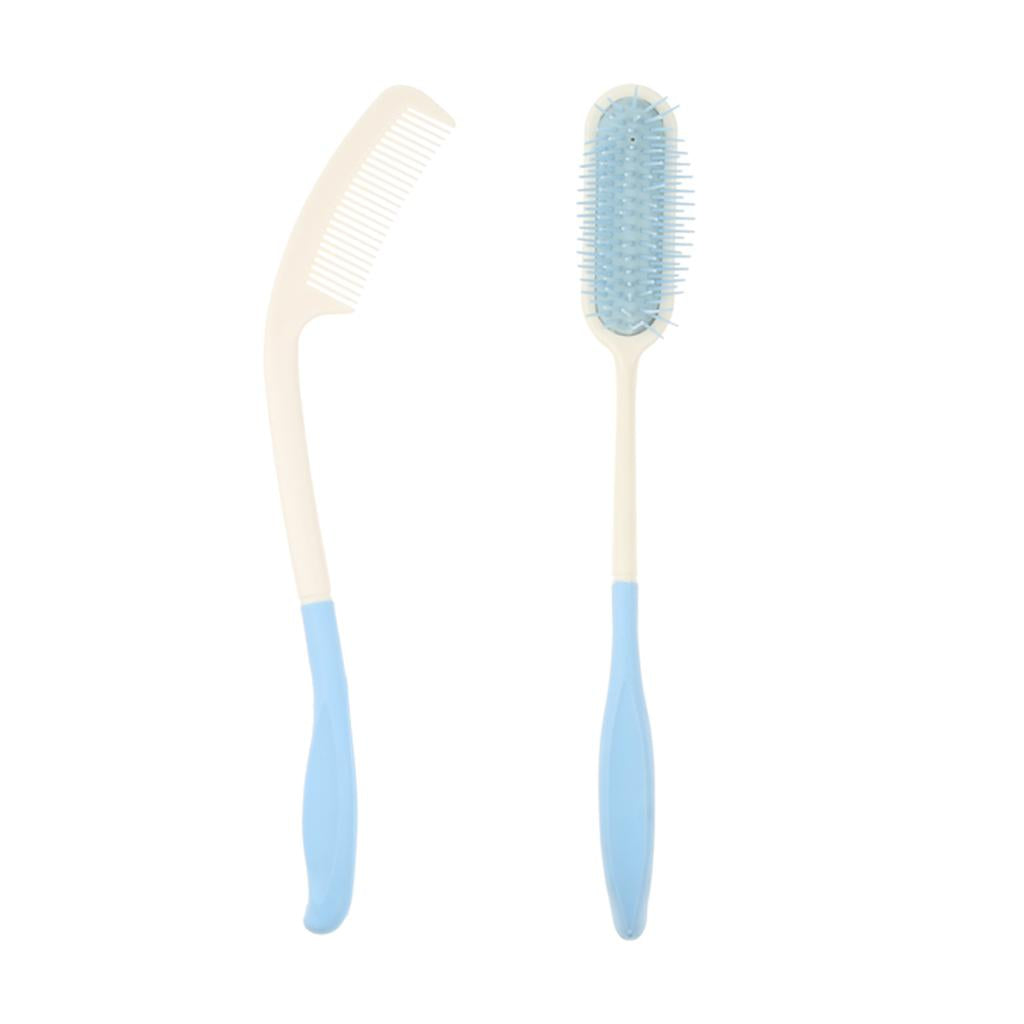 2 Pieces Long Reach Handheld Hair Comb Hairbrush Tool for Elderly Arthritis