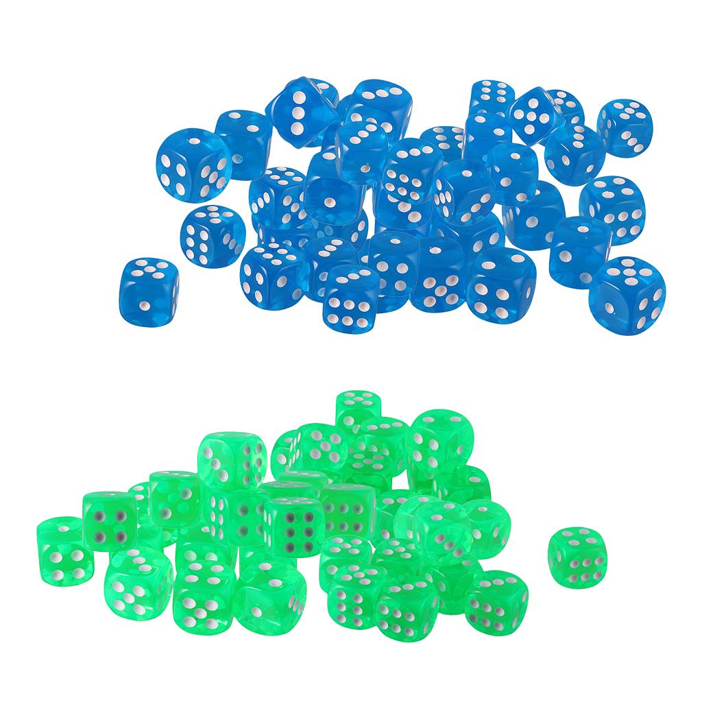20 Pieces Acrylic Six Sided D6 Dice for DND RPG Party Board Game Toys Gift