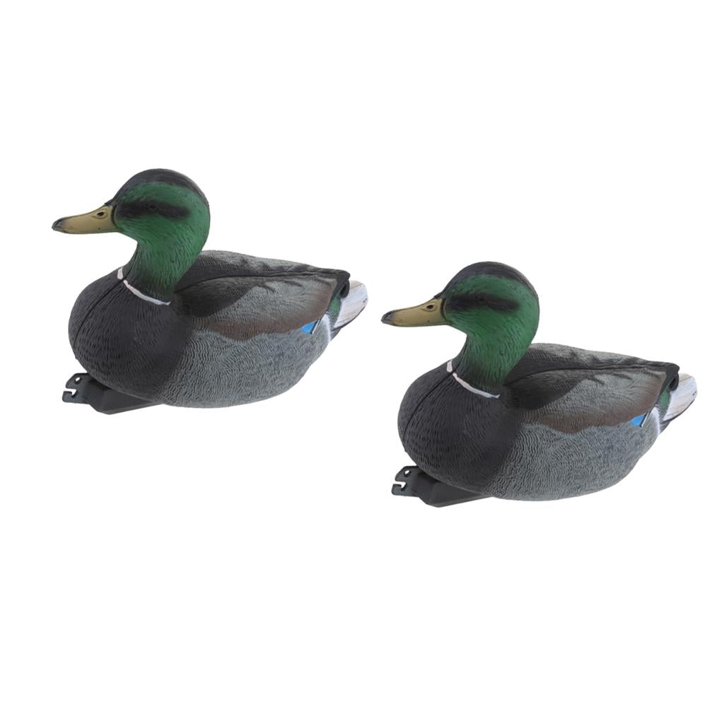 2x Water Floating Animal Ornament Hunting Decoy Yard Scarecrow 35cm Drake