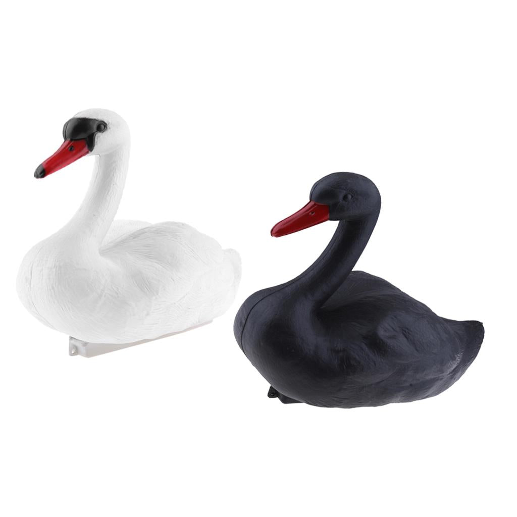 2x Plastic Floating Swan Decoy Hunting Fishing Garden Scarer Scarecrow Decor