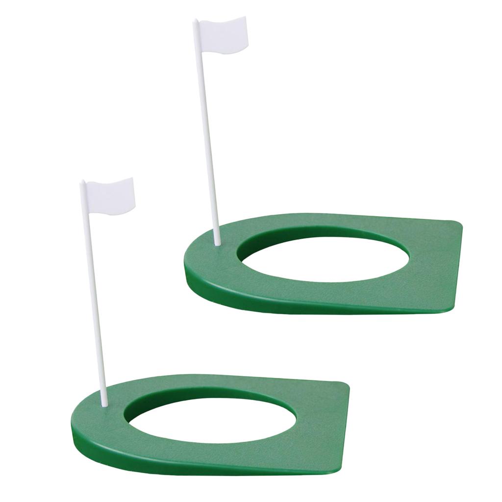 2pcs Golf Putting Hole with Flag Putting Practice Cup Practice Training Aids