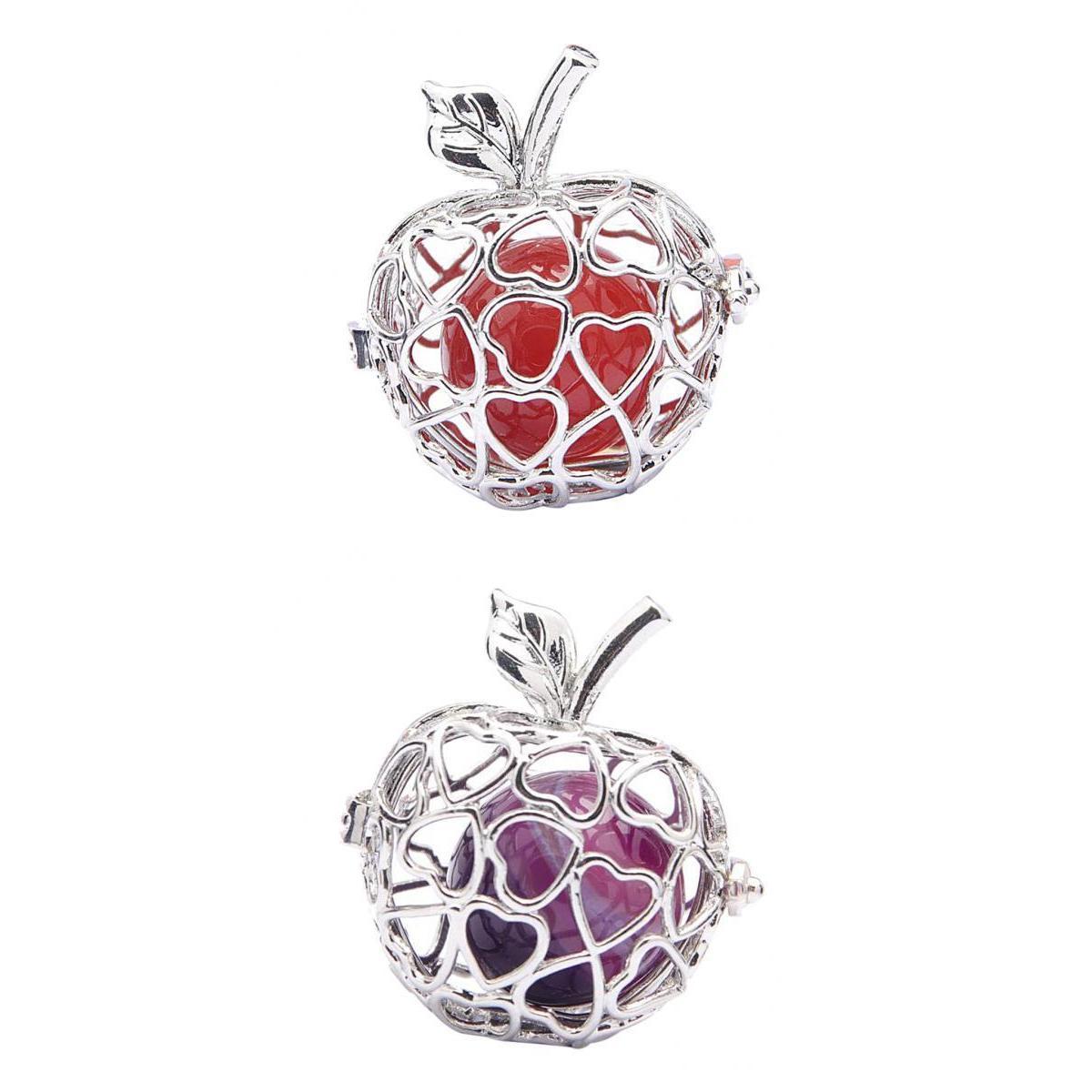 Apple Natural Agate Cages Pendants Jewelry Making Essential Locket Pendants