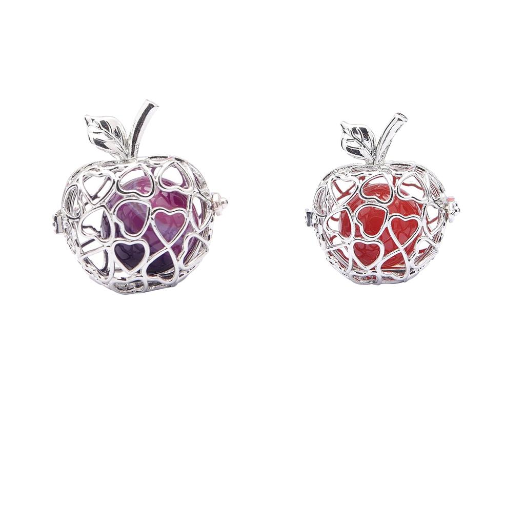 Apple Natural Agate Cages Pendants Jewelry Making Essential Locket Pendants