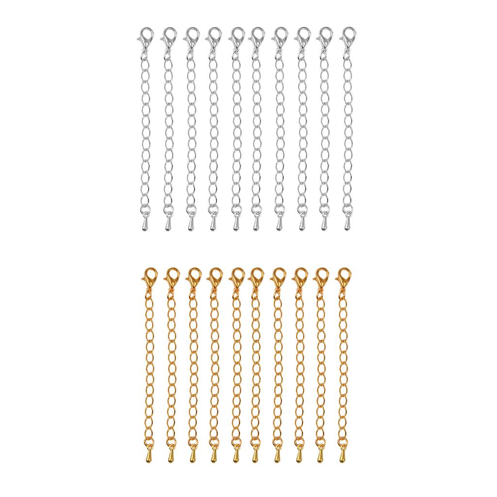 20 Pcs 70 mm Extension Chain with Lobster Clasps for Jewelry Making Chains