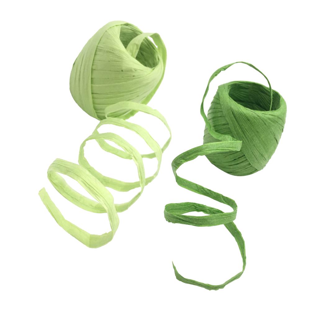 2 Rolls 20m Raffia Paper Ribbon Gift Package String Scrapbooking ASSORTED