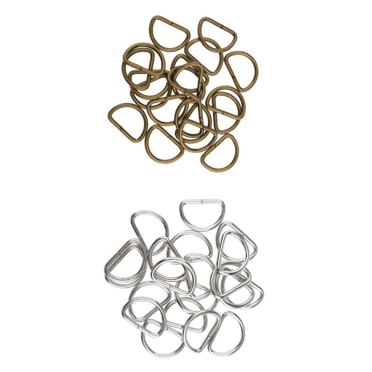 200pcs Alloy DIY D Rings Dee Rings for Crafts Webbing Strapping 15x10x2mm