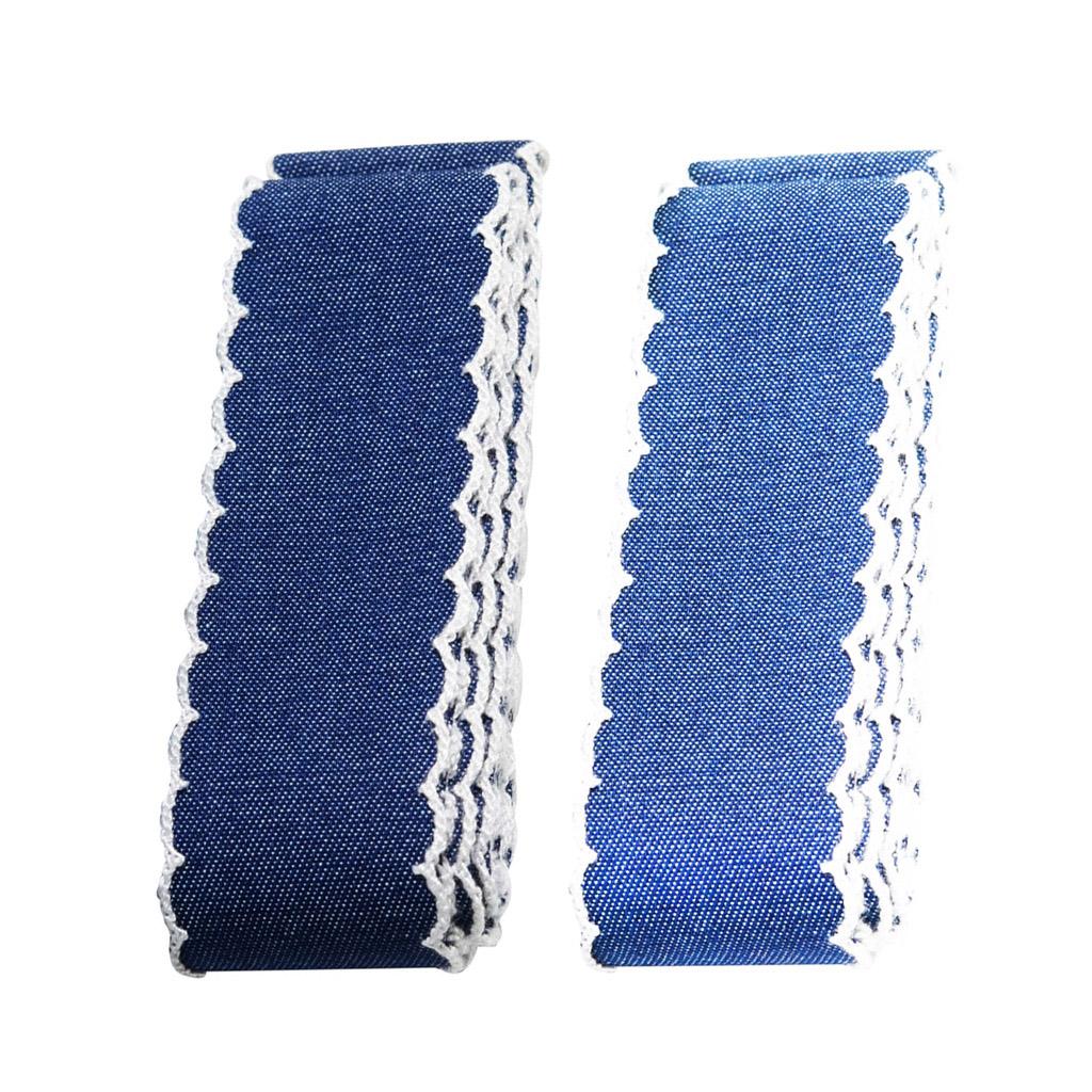 4 Yards Denim Laced Ribbon For DIY Hair Bows Decorative Ribbon Sewing Bands