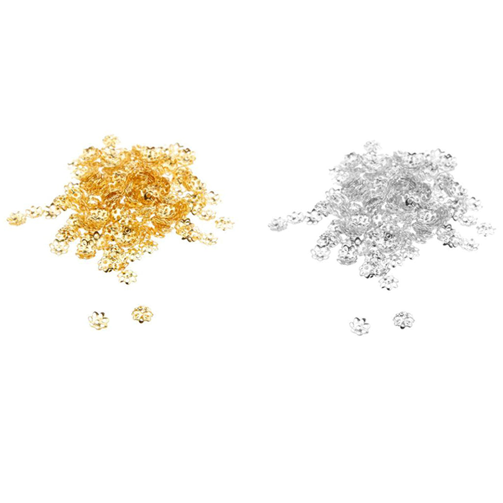 600x 6mm Vintage Copper Plated Flower Bead Caps Jewelry Making Gold & Silver