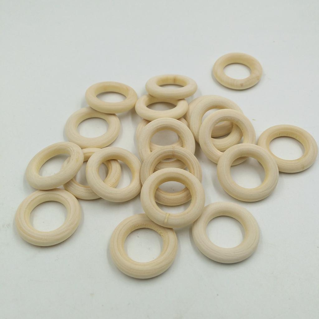 40 Pcs Natural Wood Loop Ring Wood Material for DIY Jewelry Findings 40&30mm