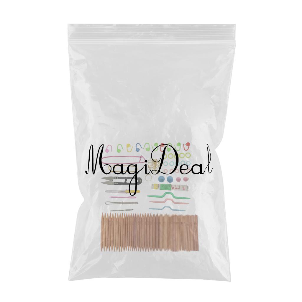 132pcs Carbonized Bamboo Double Pointed Knitting Needles with Accessories