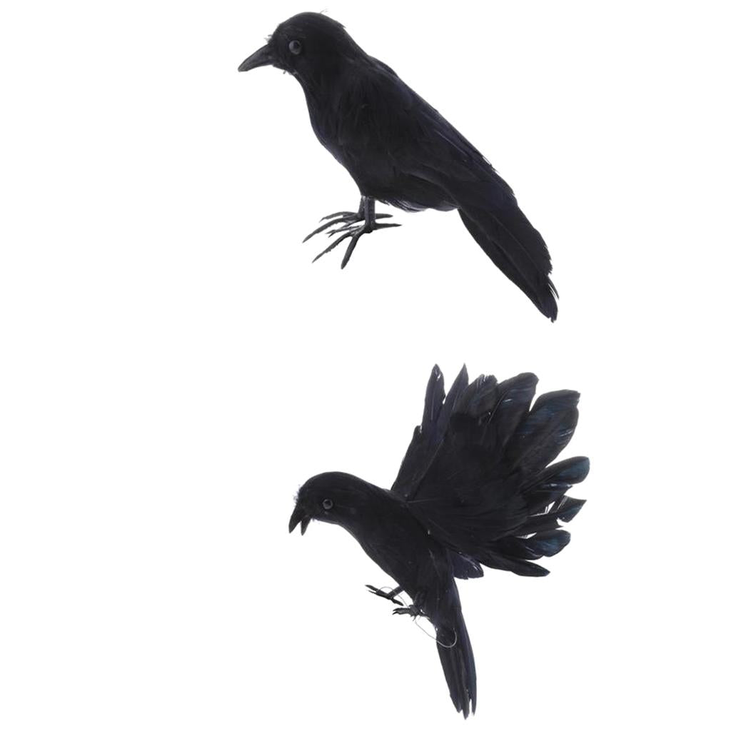 2pcs Artificial Realistic Woodland Birds for Outdoor Garden Home Decoration