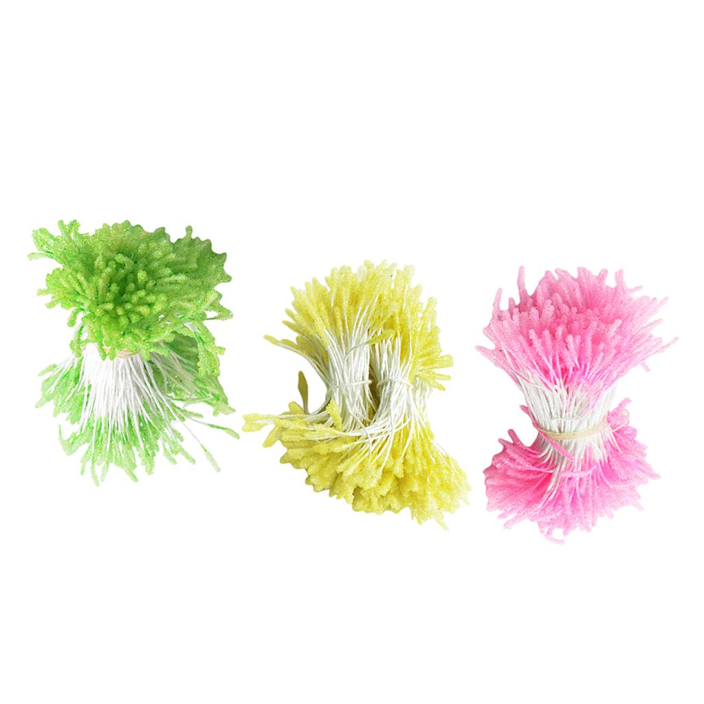 900 Pieces Multicolor Flower Stamens Double Buds Artificial Flower Making