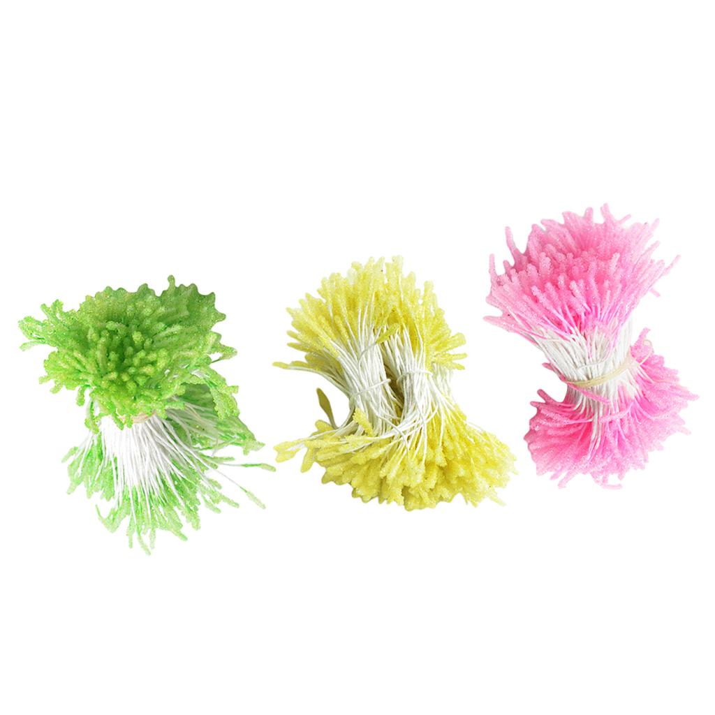 900 Pieces Multicolor Flower Stamens Double Buds Artificial Flower Making