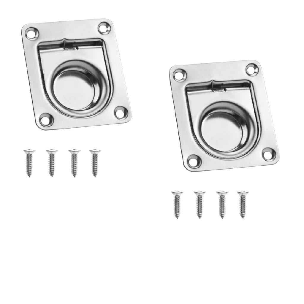 2pcs Stainless Steel Marine Boat Flush Pull Locker Hatch Latch Lift Handle