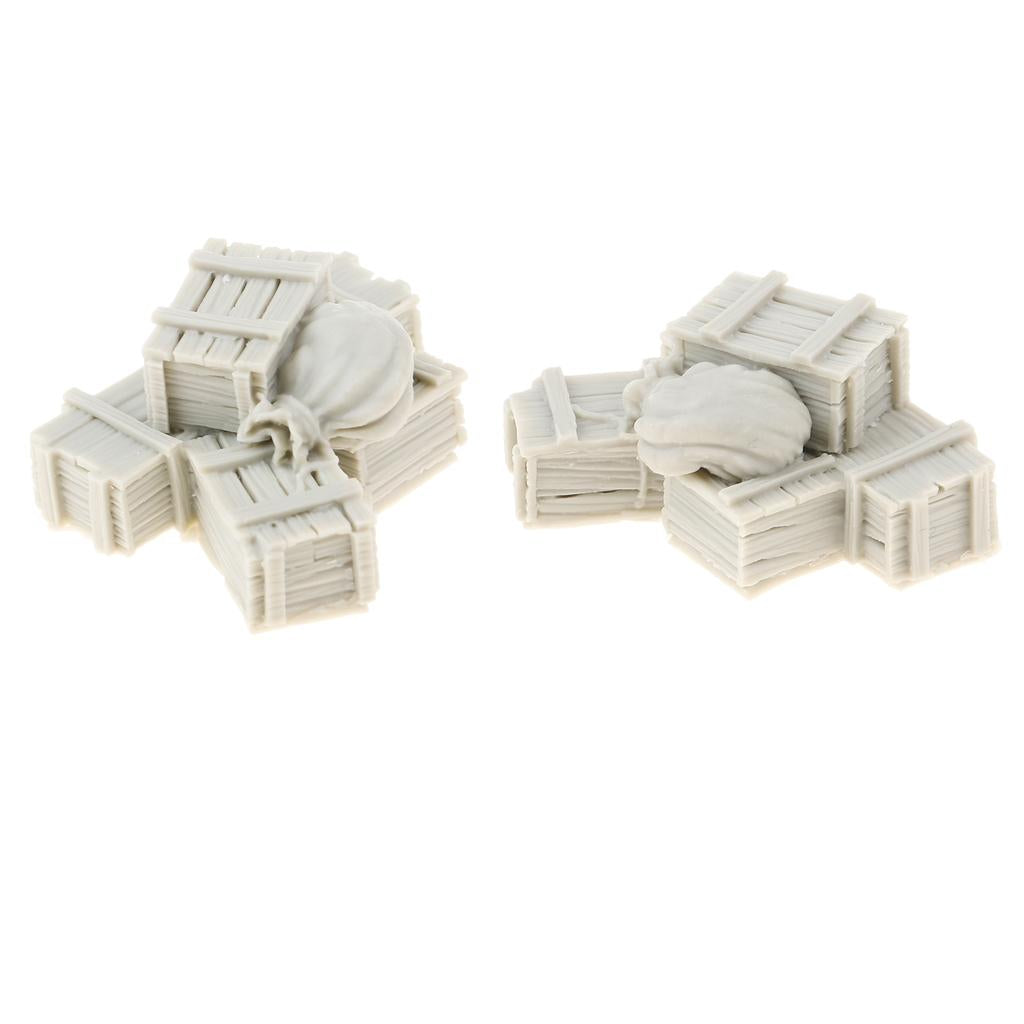 2x 1/35 Resin Soldier Scenario Accessories Ammunition Boxes & Bags Full Set