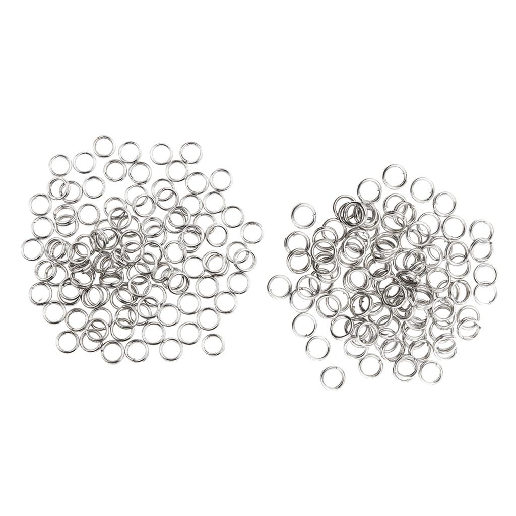 200Pcs Stainless Steel Split Ring Fishing Lure Bait Connector Double Circle