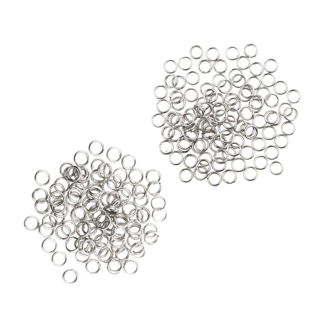 200Pcs Stainless Steel Split Ring Fishing Lure Bait Connector Double Circle