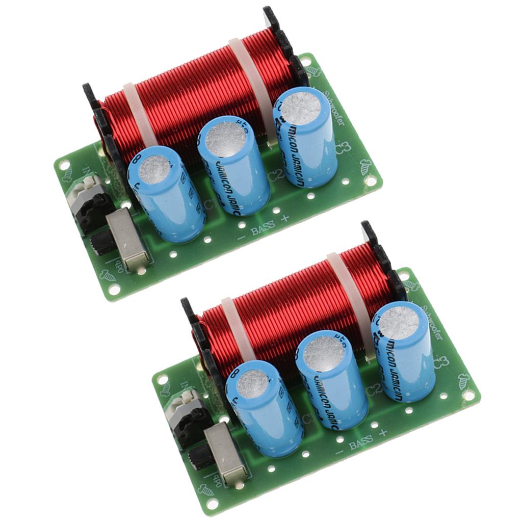 2Pieces 200W Pure Bass Subwoofer Audio Crossover Frequency Divider WEAH-85