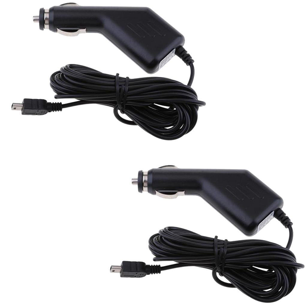 2Pieces USB Car Van Charger 5V 1.5A Cable 12-24V Mini USB GPS DVR Charging