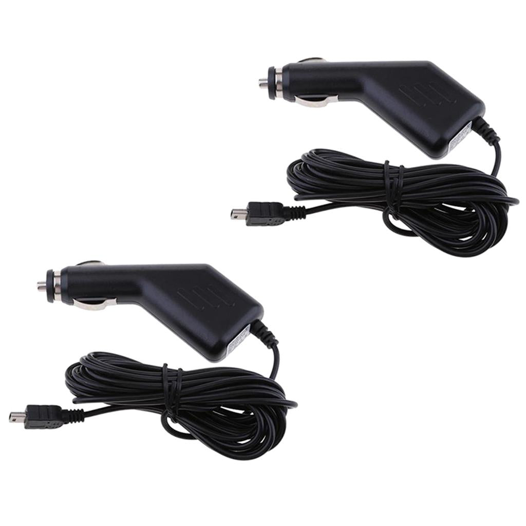 2Pieces USB Car Van Charger 5V 1.5A Cable 12-24V Mini USB GPS DVR Charging