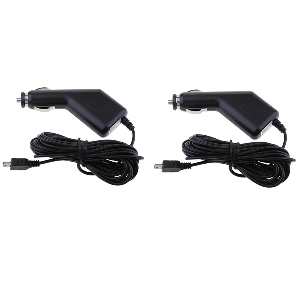 2Pieces USB Car Van Charger 5V 1.5A Cable 12-24V Mini USB GPS DVR Charging