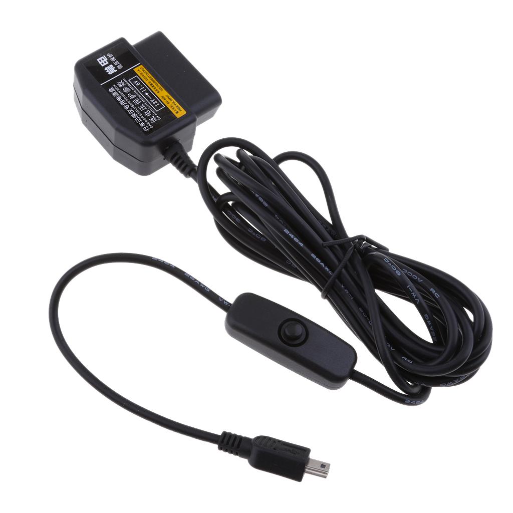2Pieces 12/24V to 5V Car Dash Cam Hardwire Adapter Cable DVR OBD Buck Line
