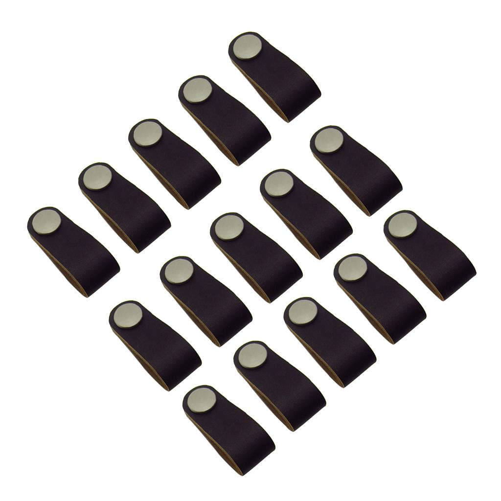 15x Handmade Leather Suitcase Handle Drawer Cabinet Leather Handle Pull Knob