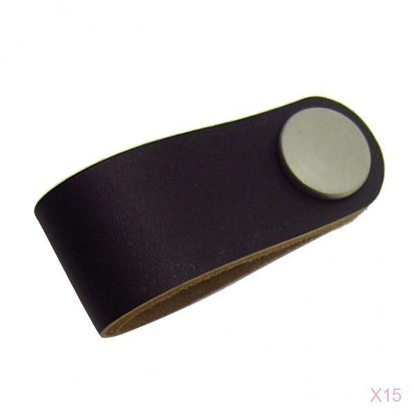 15x Handmade Leather Suitcase Handle Drawer Cabinet Leather Handle Pull Knob