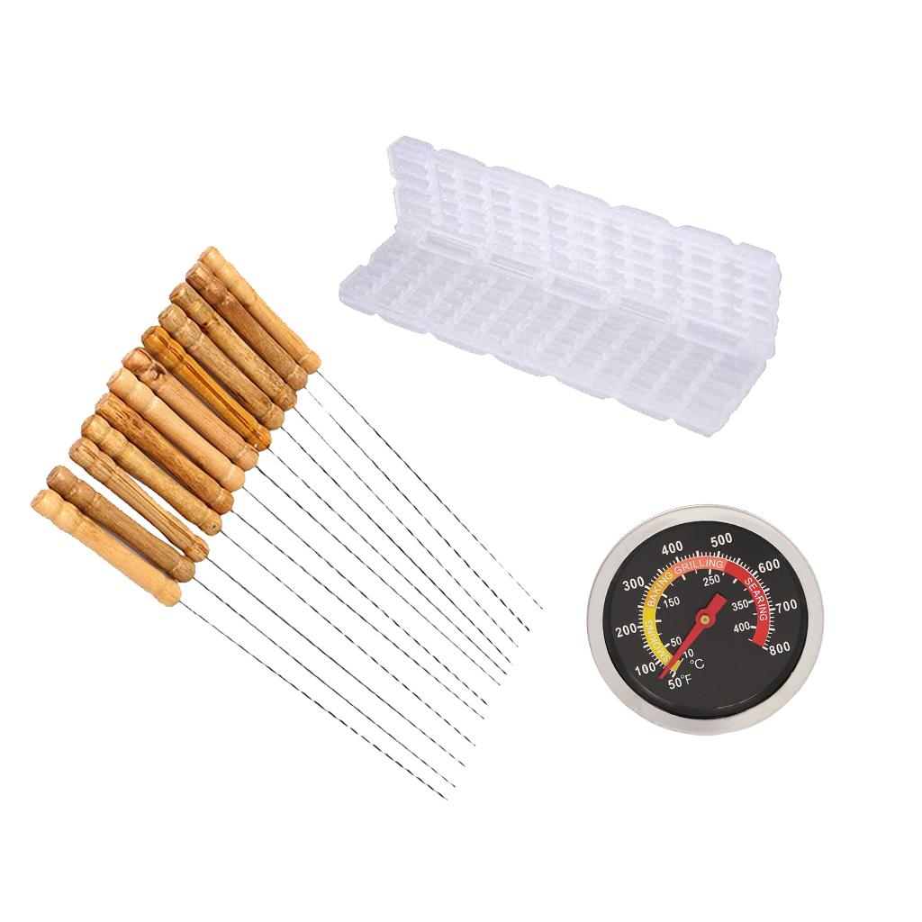 3pcs/set Barbecue Accessories Kit Temperature Gauge Skew Machine Skew Maker