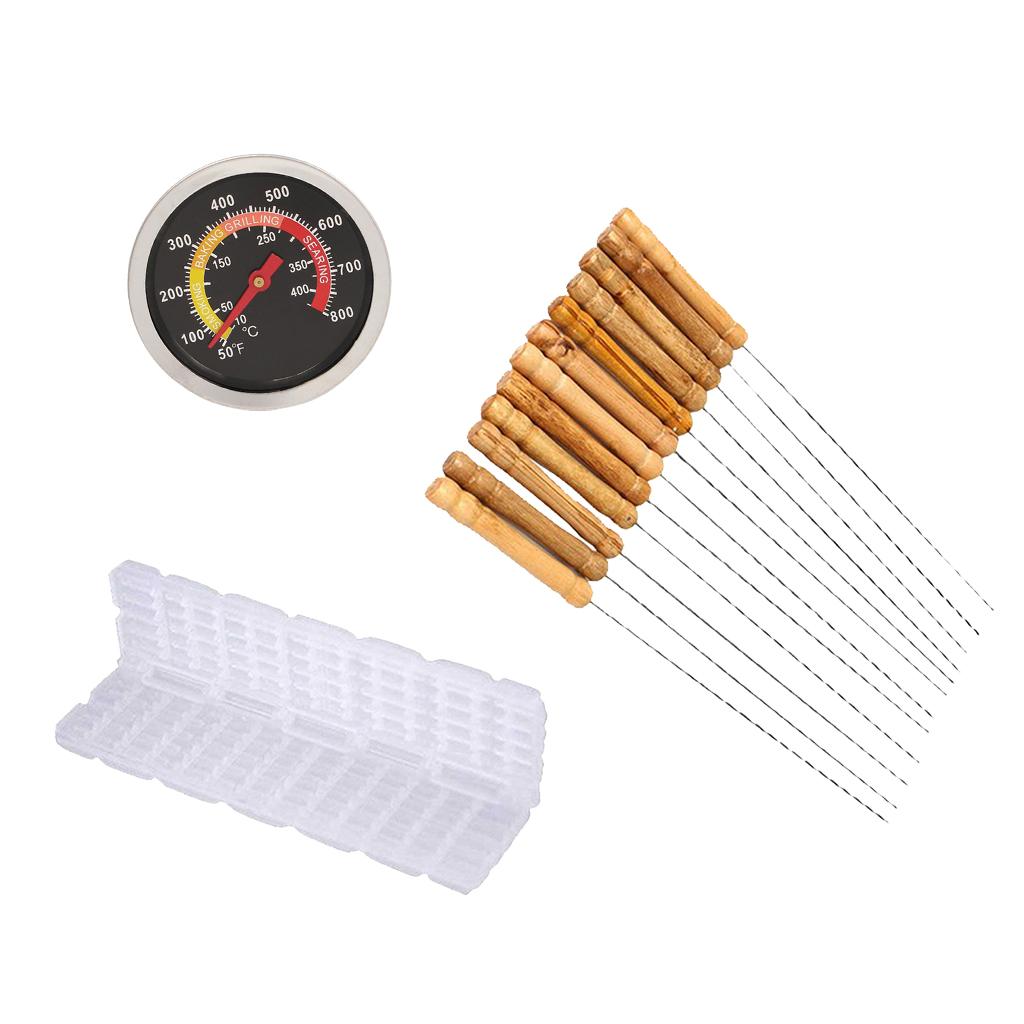 3pcs/set Barbecue Accessories Kit Temperature Gauge Skew Machine Skew Maker