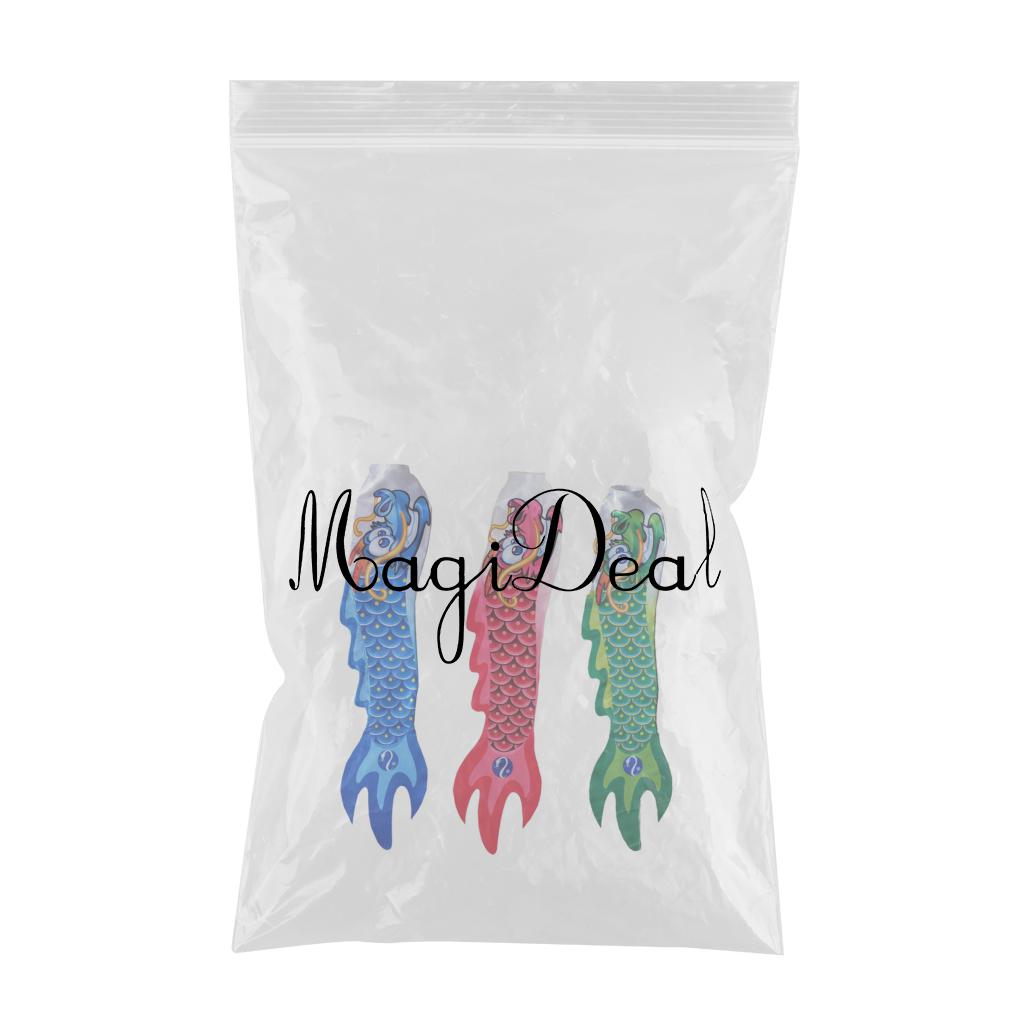 3Pieces Chinese Dragon Flag Outdoor Windsock Carp Streamer Hanging Decor
