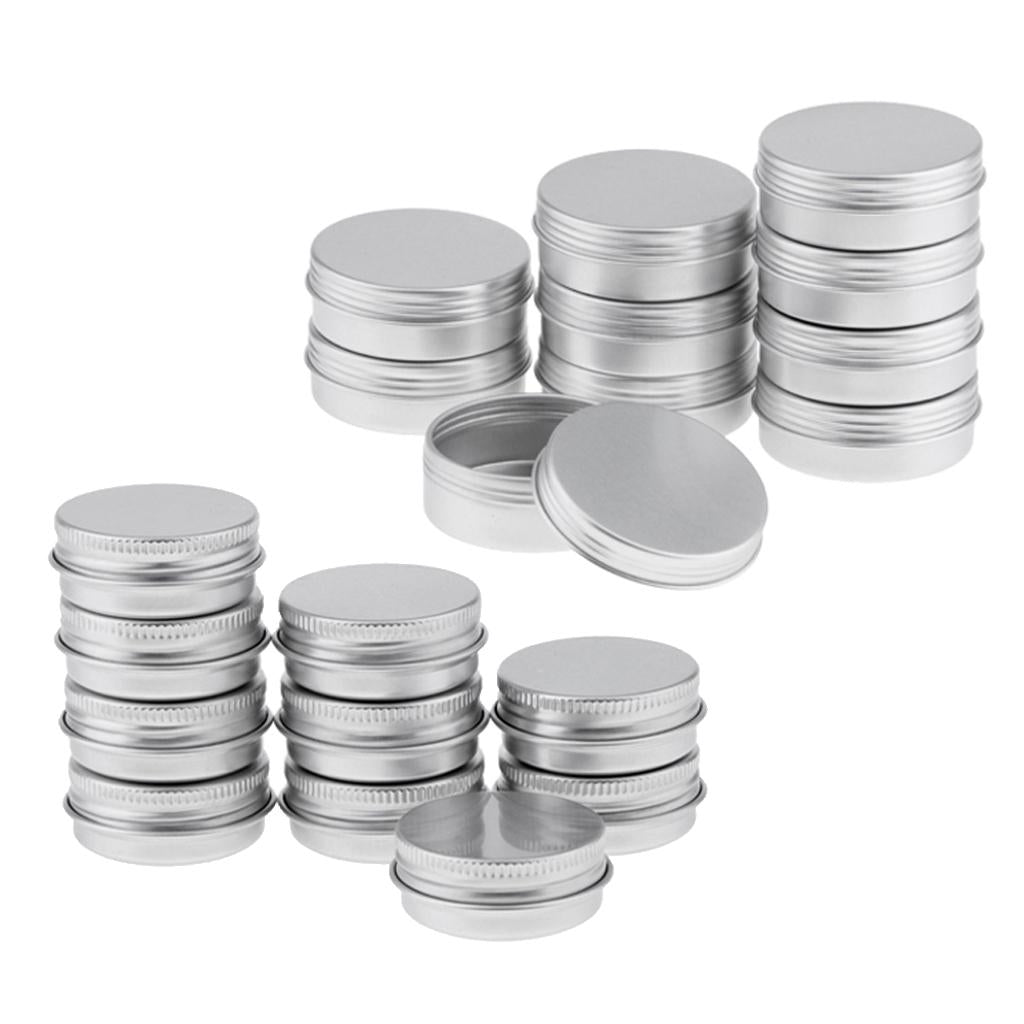 20pcs 15/25ml Aluminium Lip Balm Tin Pot Cosmetic Cream Jar Bottle Container