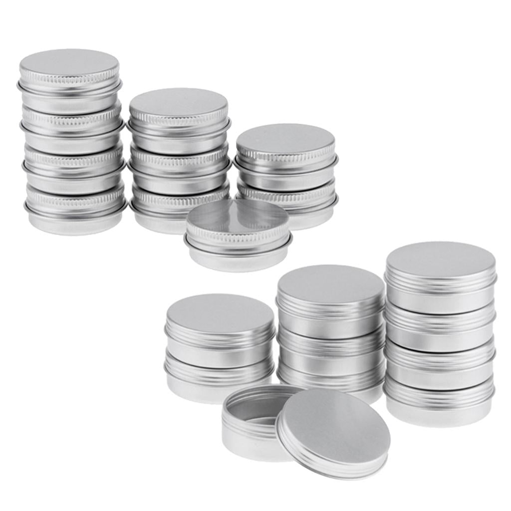 20pcs 15/25ml Aluminium Lip Balm Tin Pot Cosmetic Cream Jar Bottle Container