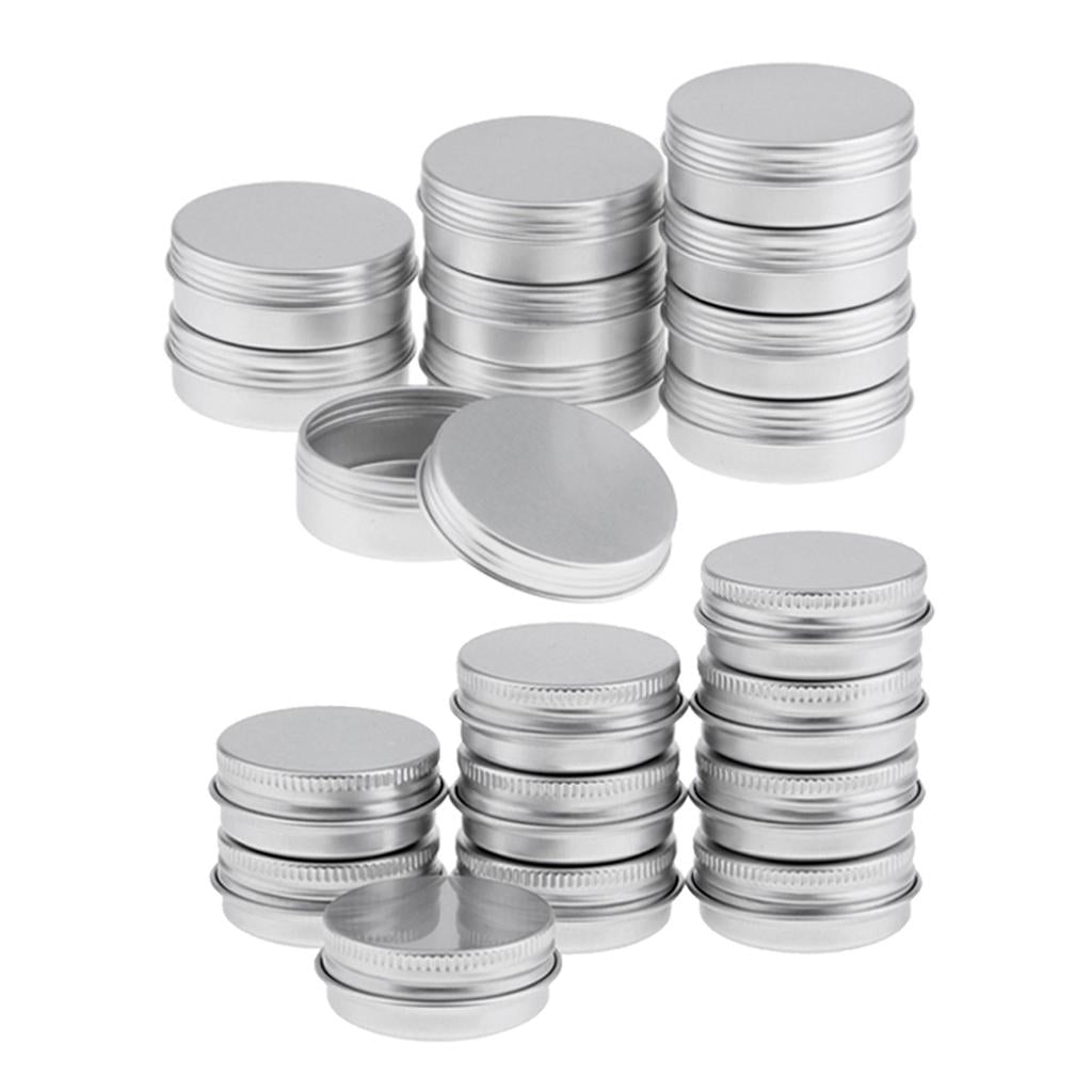 20pcs 15/25ml Aluminium Lip Balm Tin Pot Cosmetic Cream Jar Bottle Container