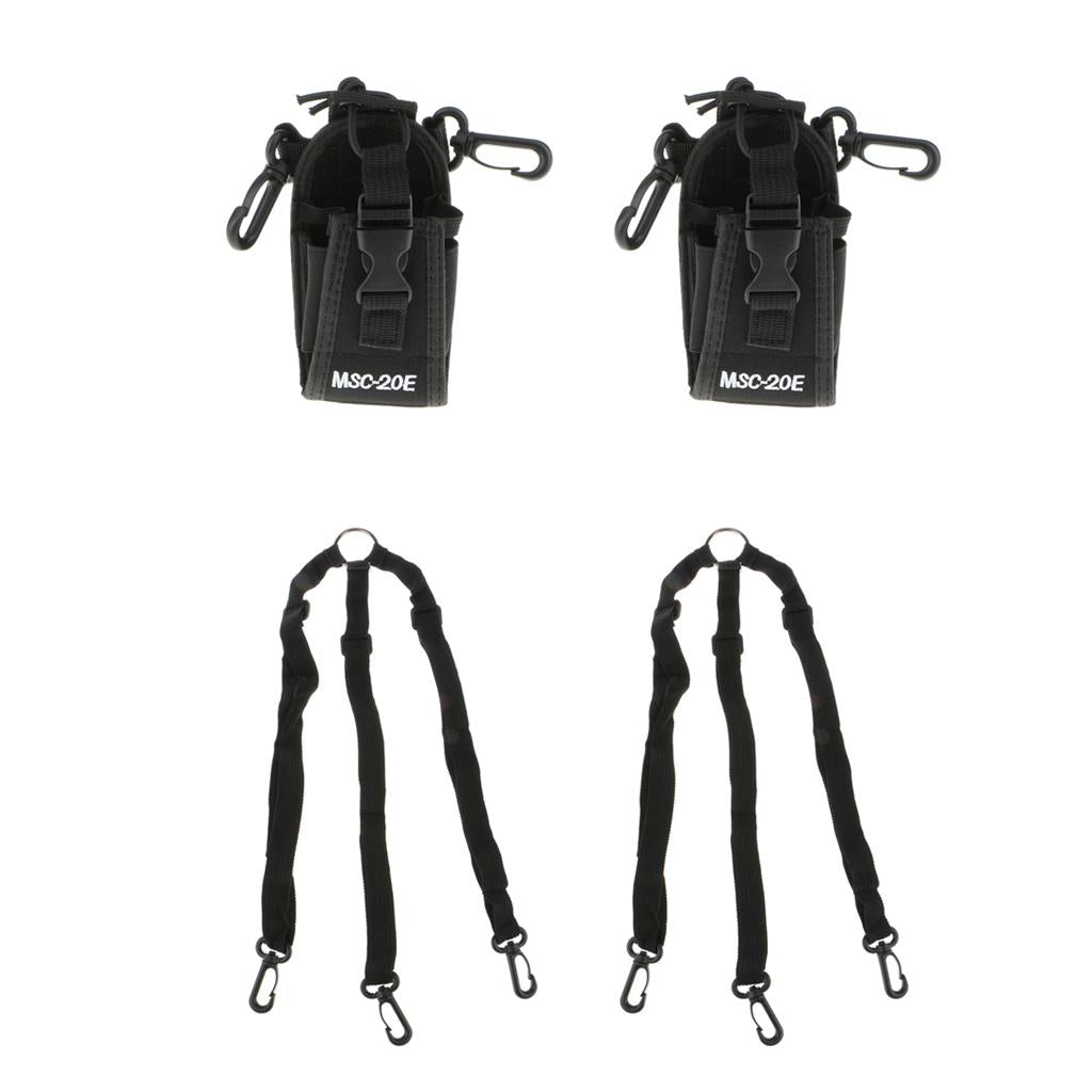 2Piece Walkie talkie Radio Holder Holster Case Pouch Bag for GP328 GP88 GP68