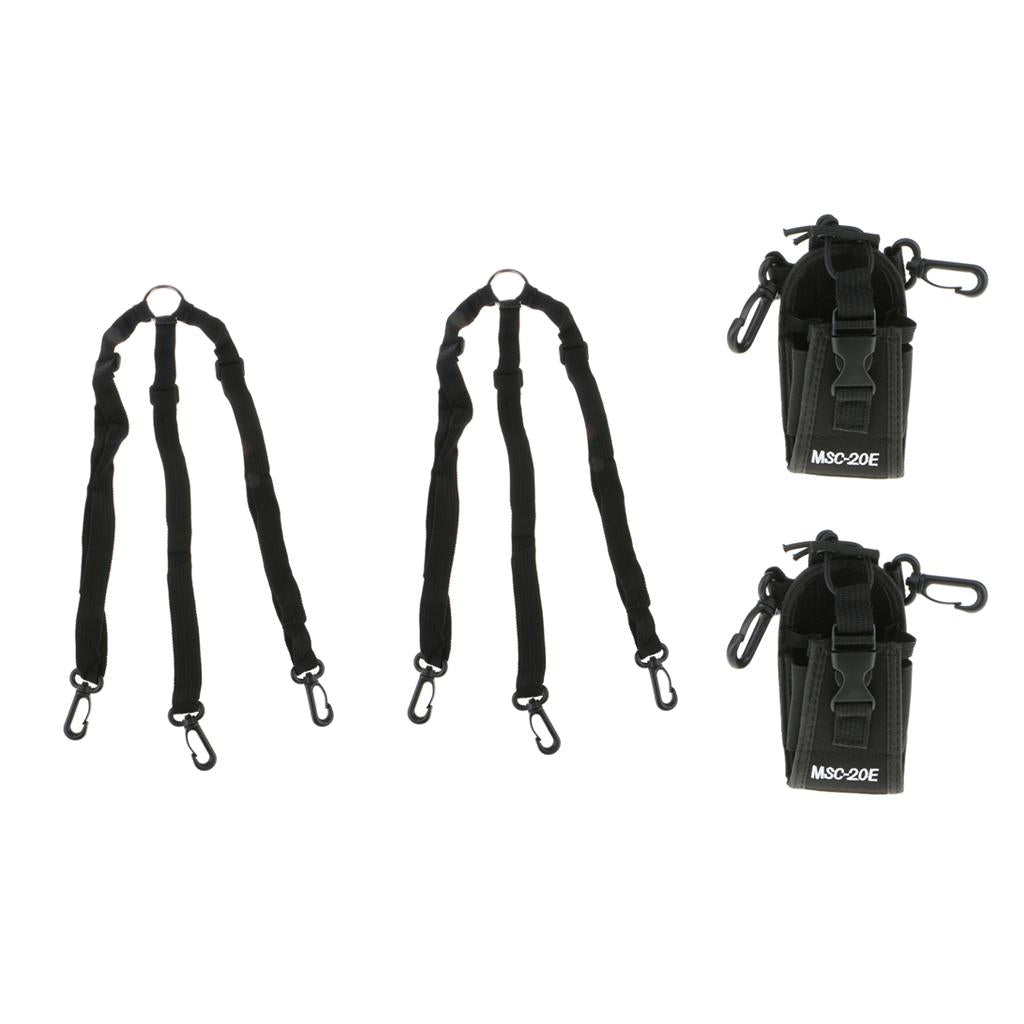 2Piece Walkie talkie Radio Holder Holster Case Pouch Bag for GP328 GP88 GP68