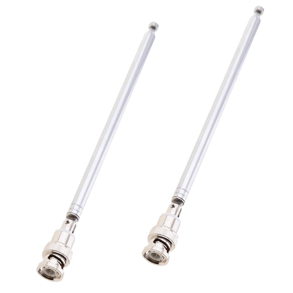 2Pieces 7 Sections Telescopic Antennas w/BNC Connectors for Radio Scanner