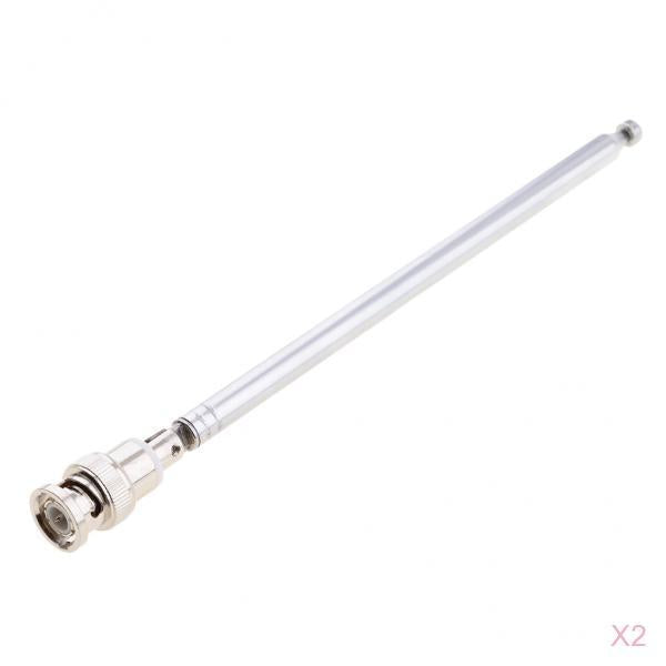 2Pieces 7 Sections Telescopic Antennas w/BNC Connectors for Radio Scanner