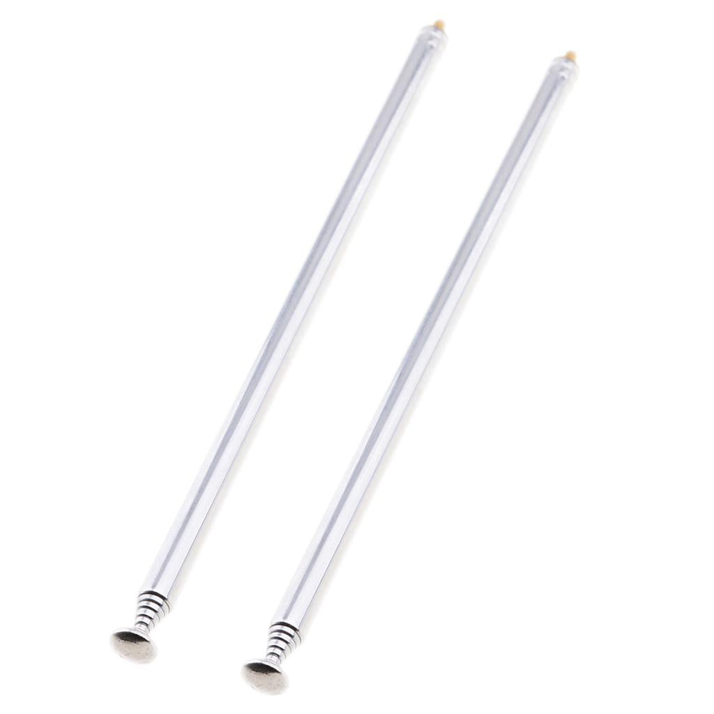 2Pieces 7 Sections Telescopic Antennas M3 Male Thread for Portable Radio TV