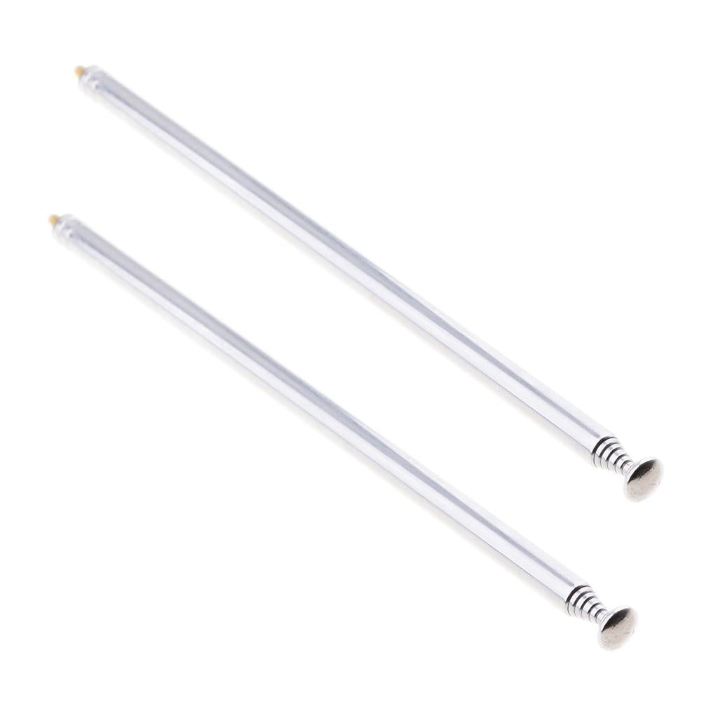 2Pieces 7 Sections Telescopic Antennas M3 Male Thread for Portable Radio TV