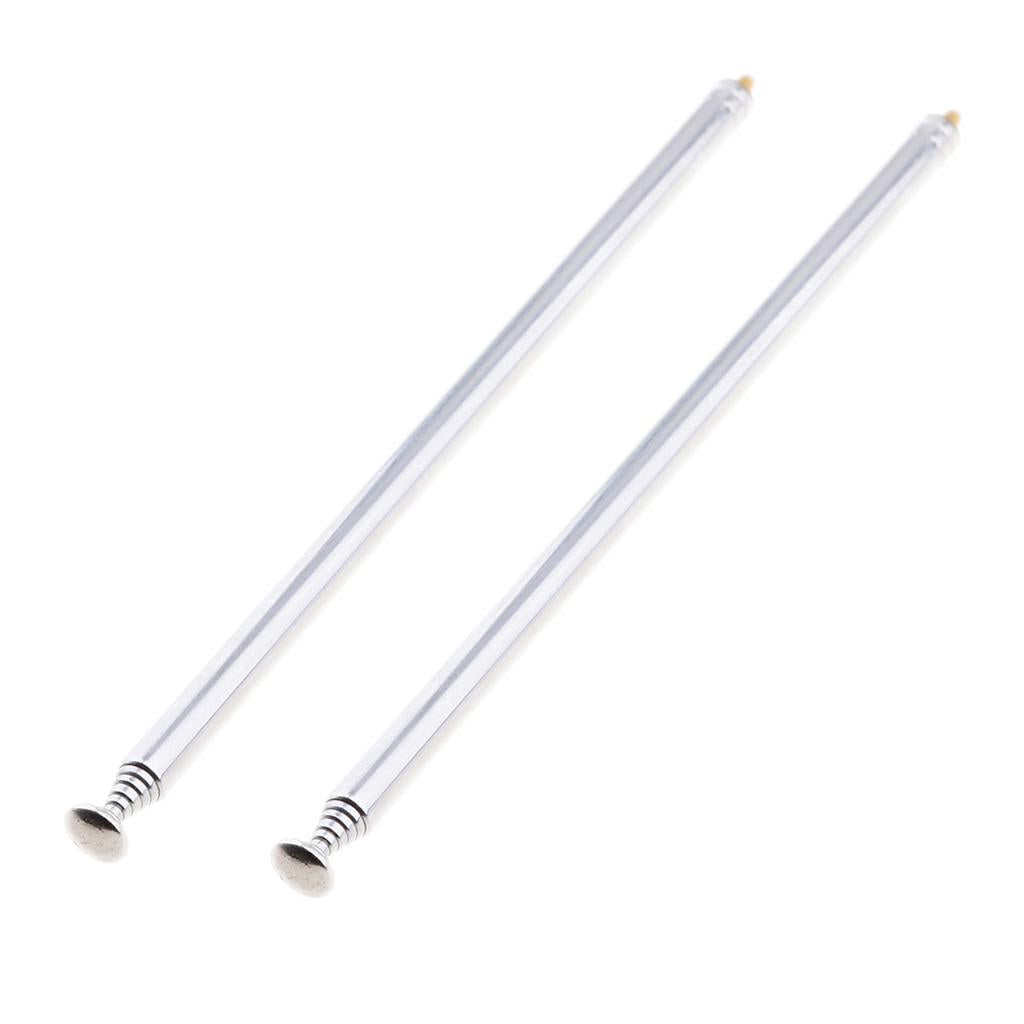 2Pieces 7 Sections Telescopic Antennas M3 Male Thread for Portable Radio TV