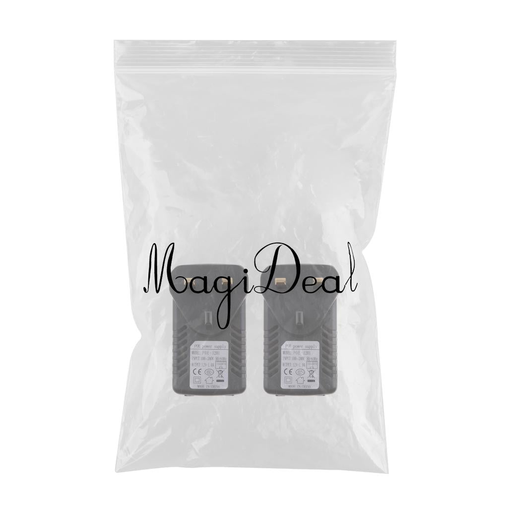 2Pieces UK Plug 12V 1A Poe Power Supply for Networking Switch Router