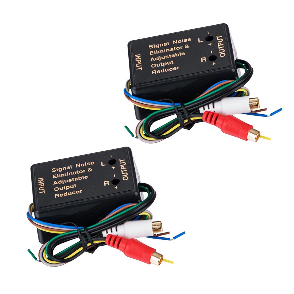 2Pieces Car Speaker Audio RCA Adapter High to Low Level Converter